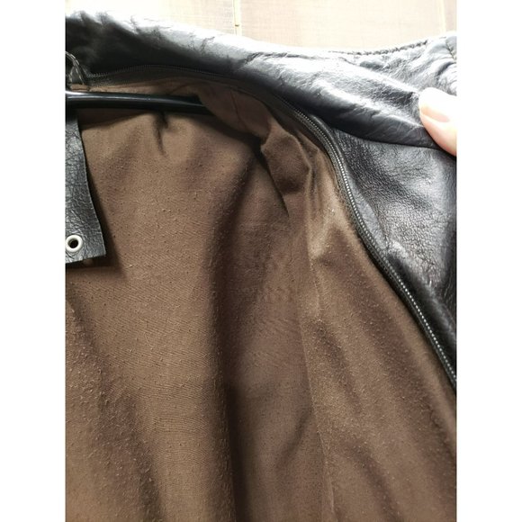 Brown Leather Jacket, Trapper, NEEDS ZIPPER, Men's size 54, Lined - Picture 8 of 12